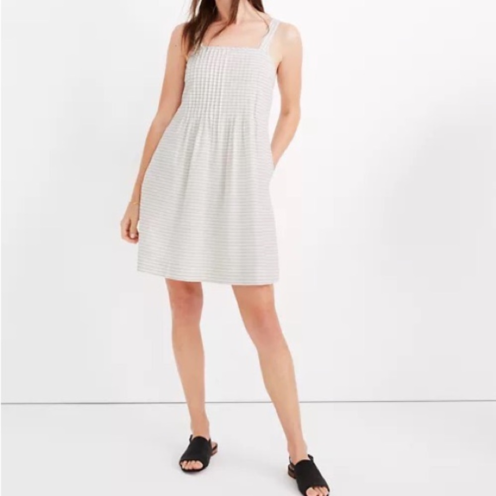 Madewell Pintuck Sundress in Stripe, 12